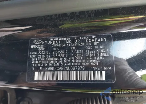 2022 Hyundai Kona Sel from USA, damaged, VIN KM8K3CAB2NU897979